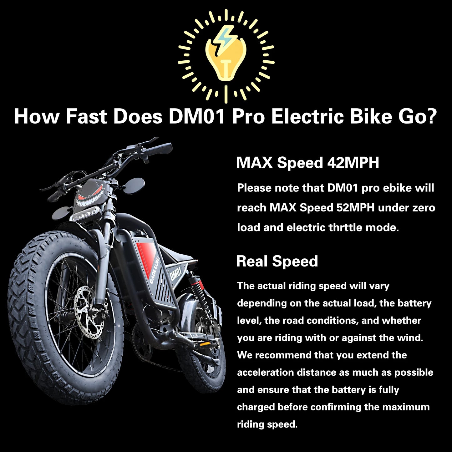OEM DM01 Electric Motorcycles Peak 3000W Brushless Gearless Motors 60V 30AH Lithium Battery Max Speed 42MPH Adult Off Road Ebike