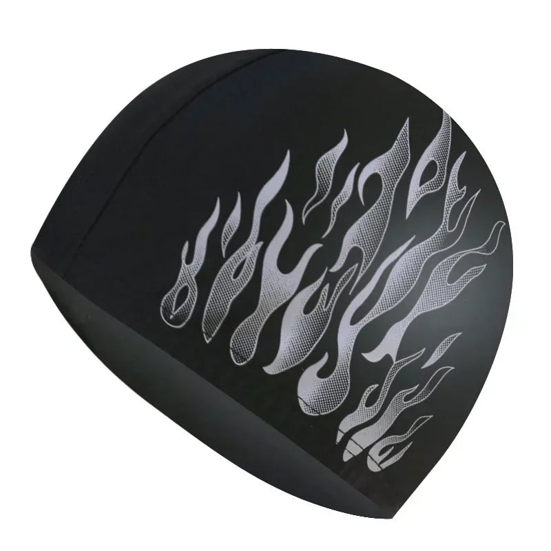 Men's Swimming Caps Large Size High Elastic Breathable Nylon Swim Cap Fashion Printing Ear Protection Men Male Swimming Cap Hat