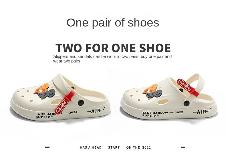 Summer Man Sandals Lightweight Home Beach Sandals Women Slippers Outdoor Quick Dry Flat Soft EVA Hole Shoes Women Clogs 2024