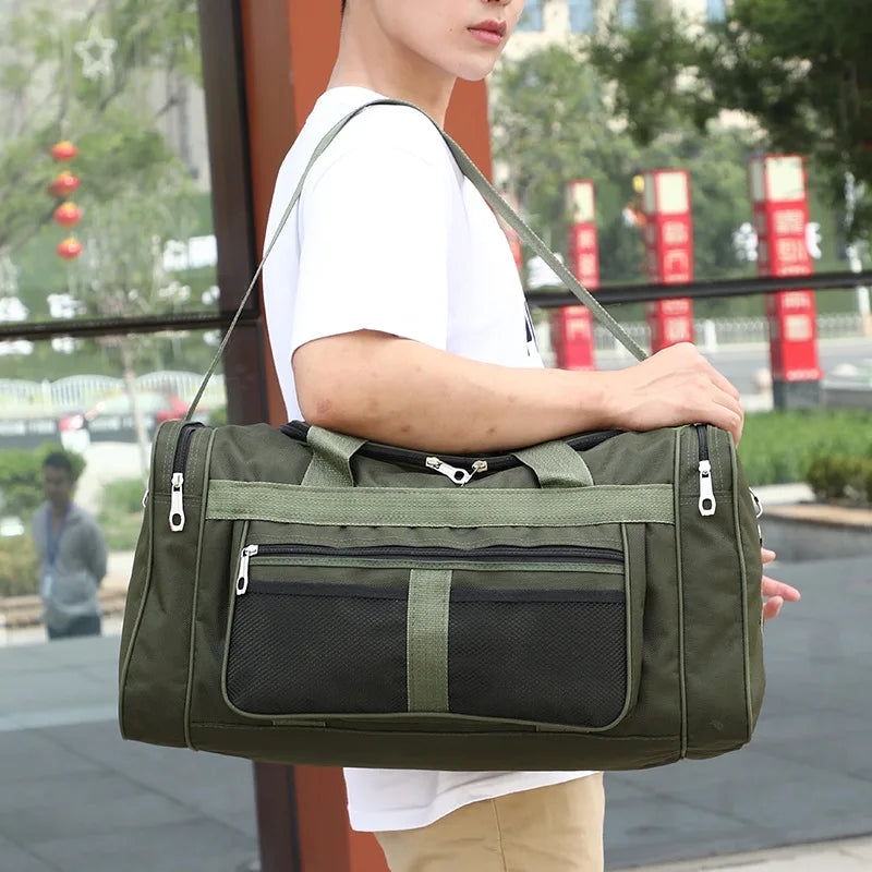 Men Nylon Travel Duffel Bag Carry On Luggage Bag Men Tote Large Capacity Weekender Gym Sport Holdall Overnight Bag Pouches