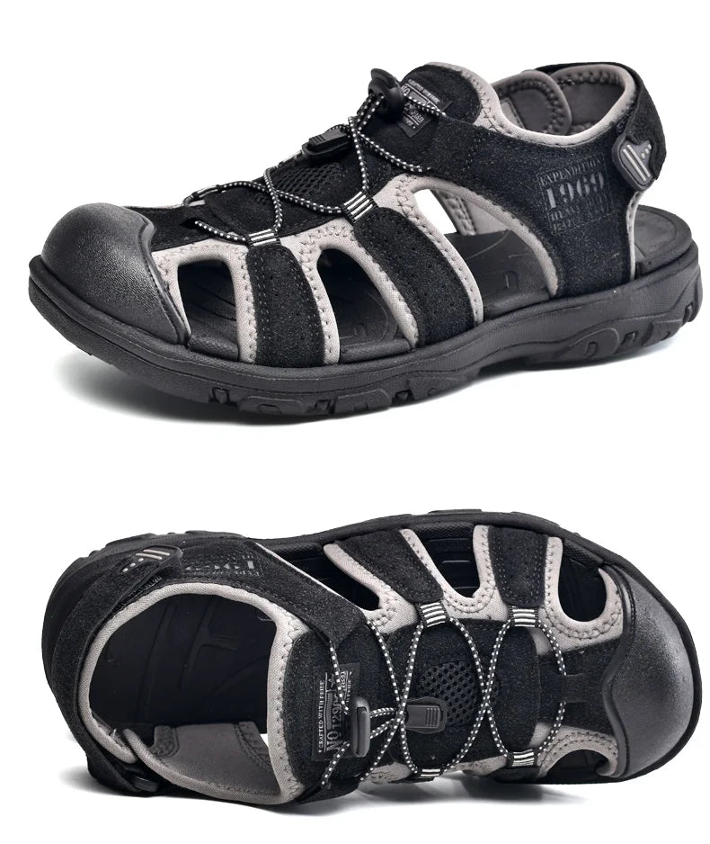 Men Sandals PU Leather Male Summer Shoes Outdoor Walking Beach Flat Sandals Shoes For Men Sneakers sandalias hombre