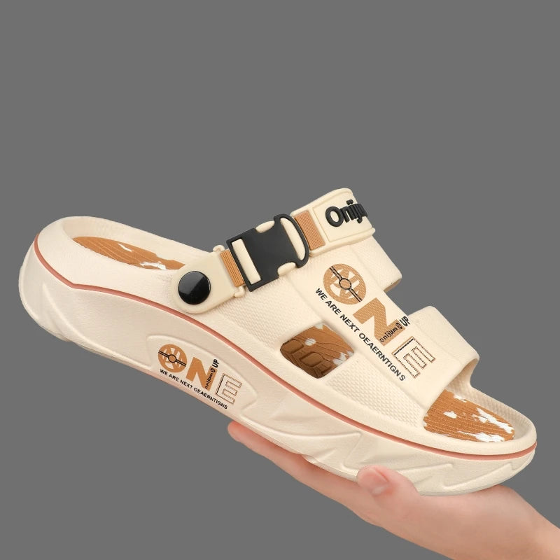 Fashion Men's Slippers Outdoor Sandals Beach Comfortable Soft Slides Clogs Casual Garden Shoes Men Women Indoor Home Slippers