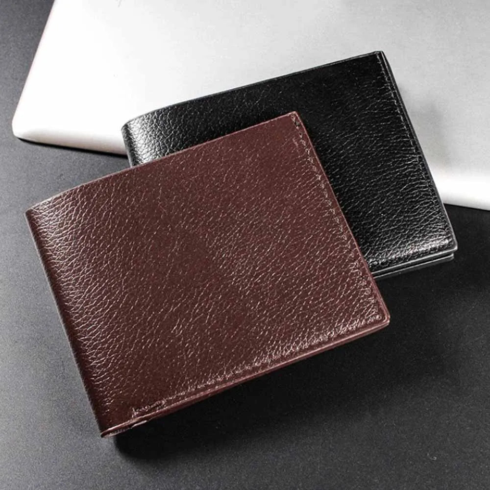 PU Leather Slim Short Wallets for Men Card Holders Ultra-thin Money Clips Luxury Designer Mini Men Wallet Driving License Holder