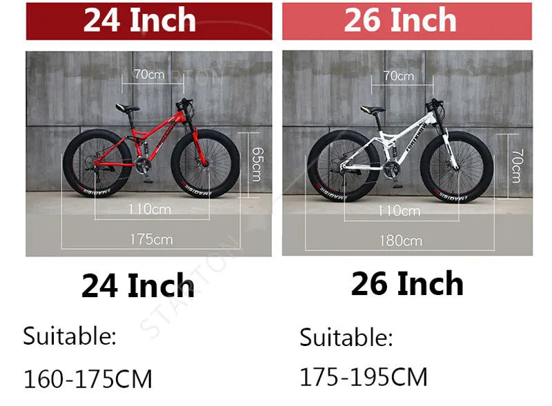 26 Inch 4.0 New Design 4.0 Fat Bike Snow Mountain Bike New Beach Cruiser Bike