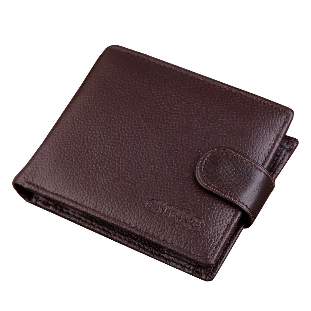 Genuine Leather Men Wallets Classic Free Engraving Name Zipper Purse Man Card Horder Famous Brand Quality Male Wallet For Boy