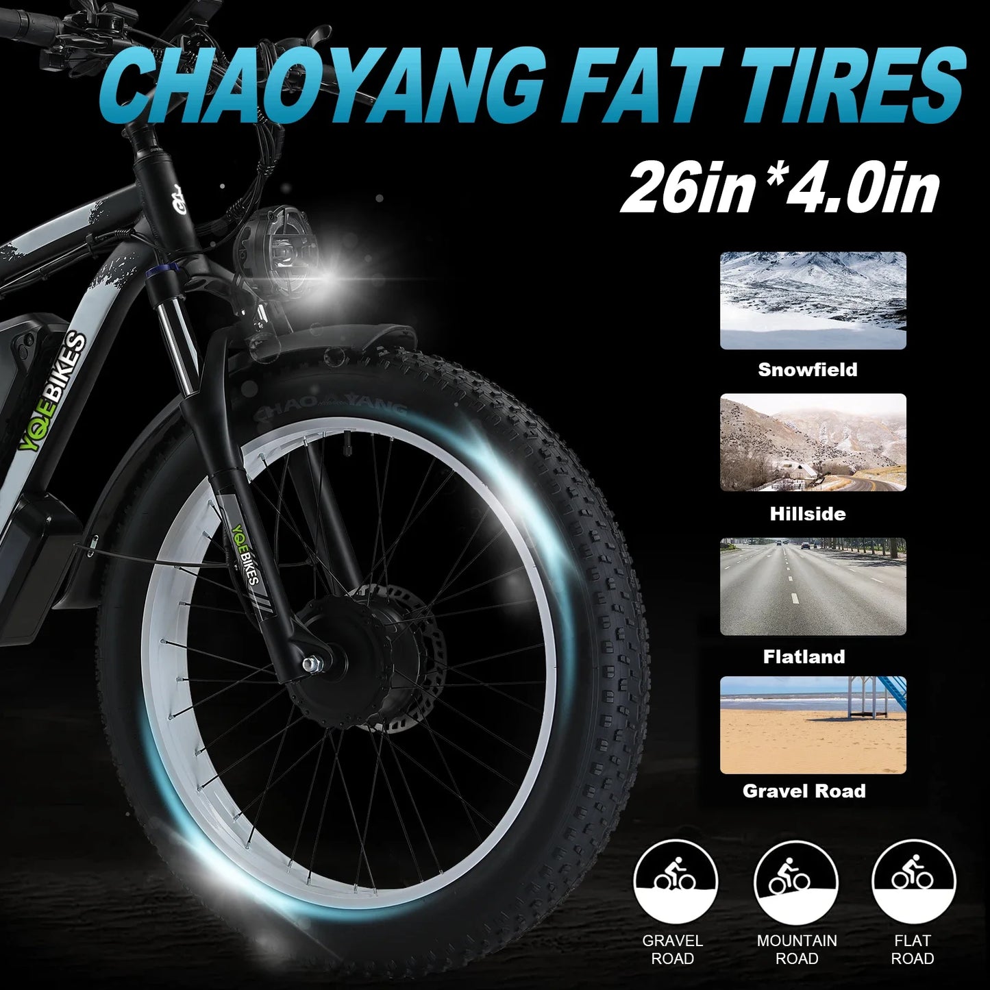 USA Fast Speed 3000W Electric Bike Dual Motor ebike 35-37 Mph Hydraulic Brake Electric Dirt Bike 26inch Fat Tire Mountain Biike