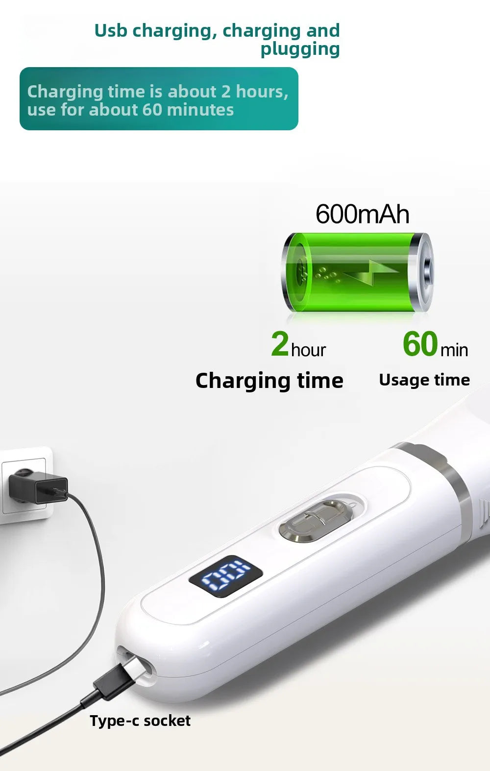Dog Hair Clippers Grooming Electric Pet Clipper Professional Silent Hair Cutter USB Rechargeable Pet Grooming Clipper