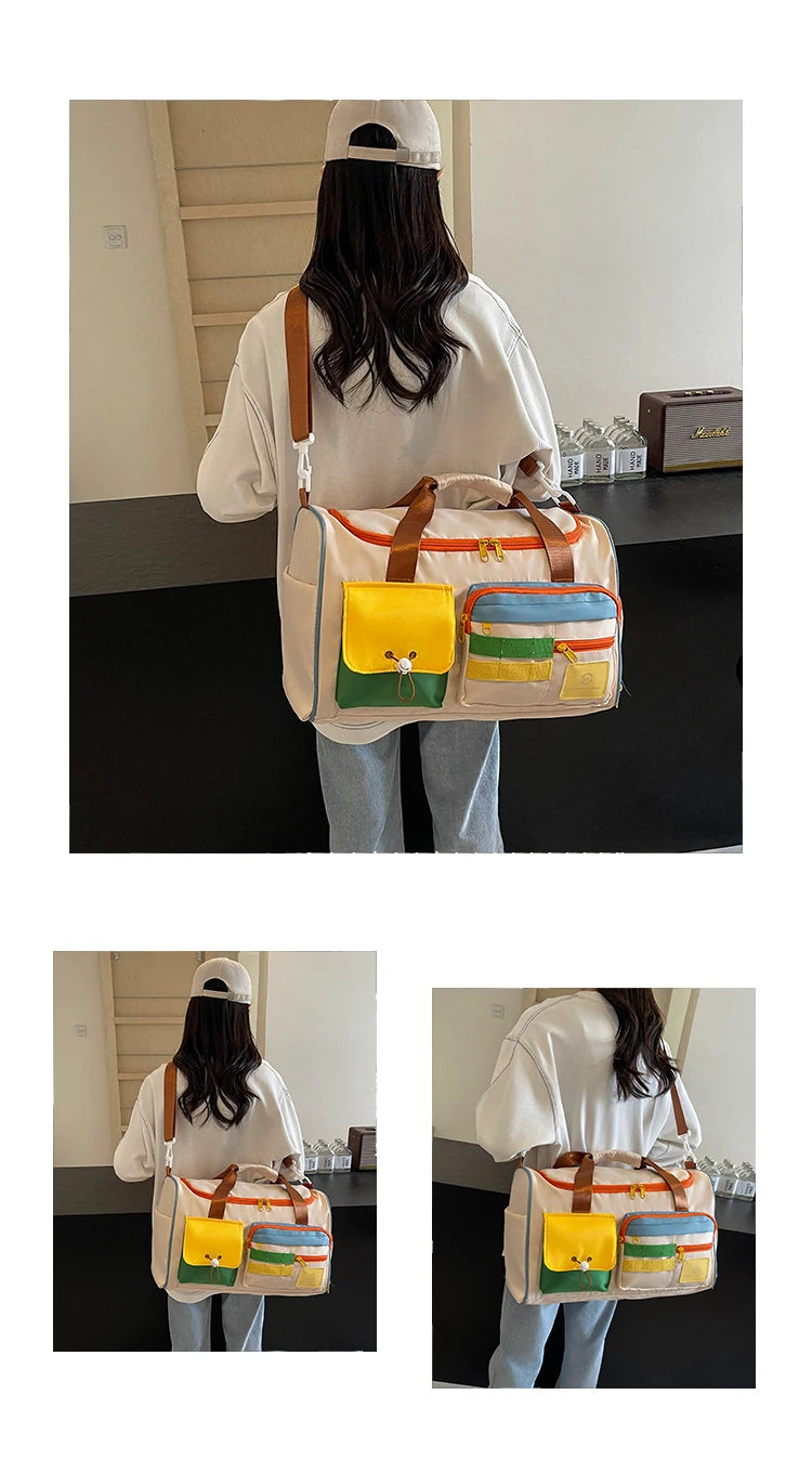 Travel Bag, Duffel Bag Cosmetics Bag, Professional Fitness Bag, Yoga Swimming Training Backpack, Satchel Shoulder Crossbody Tote Bag, Suitable for Men and Women