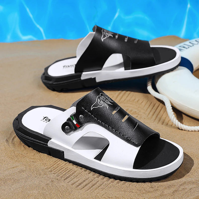 Slippers Men's Fashion 2024 New Summer Outdoor Casual Anti slip Men's Sandals Korean Edition Personalized Soft Sole Sandals for