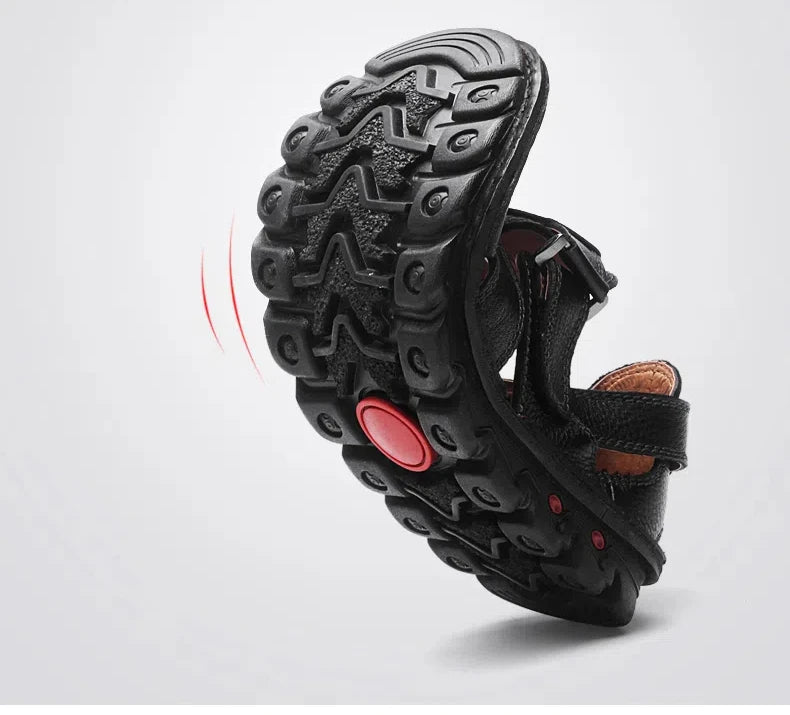 New Summer Genuine Leather Roman Men's Sandals Business Casual Shoes Outdoor Beach Wading Slippers Men's Shoes Big Size 48
