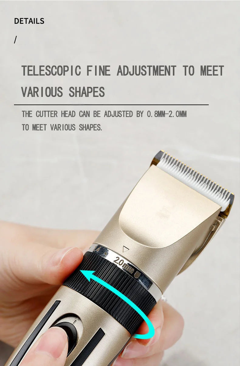 Rechargeable Electric Hair Clipper and Shaver for Men, Adjustable Beard Blade Razor, Pet Clipper