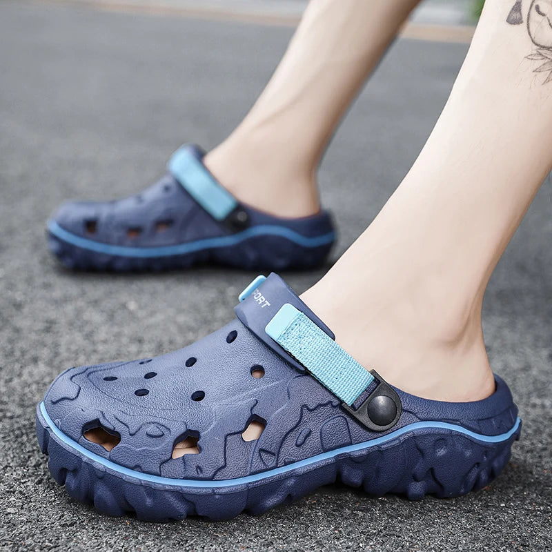 Men's Sandals Summer Clogs Non Slip Beach Trend Casual Sandals Breathable Thick Bottom High Quality Hole Shoes Big Size 45 46 47