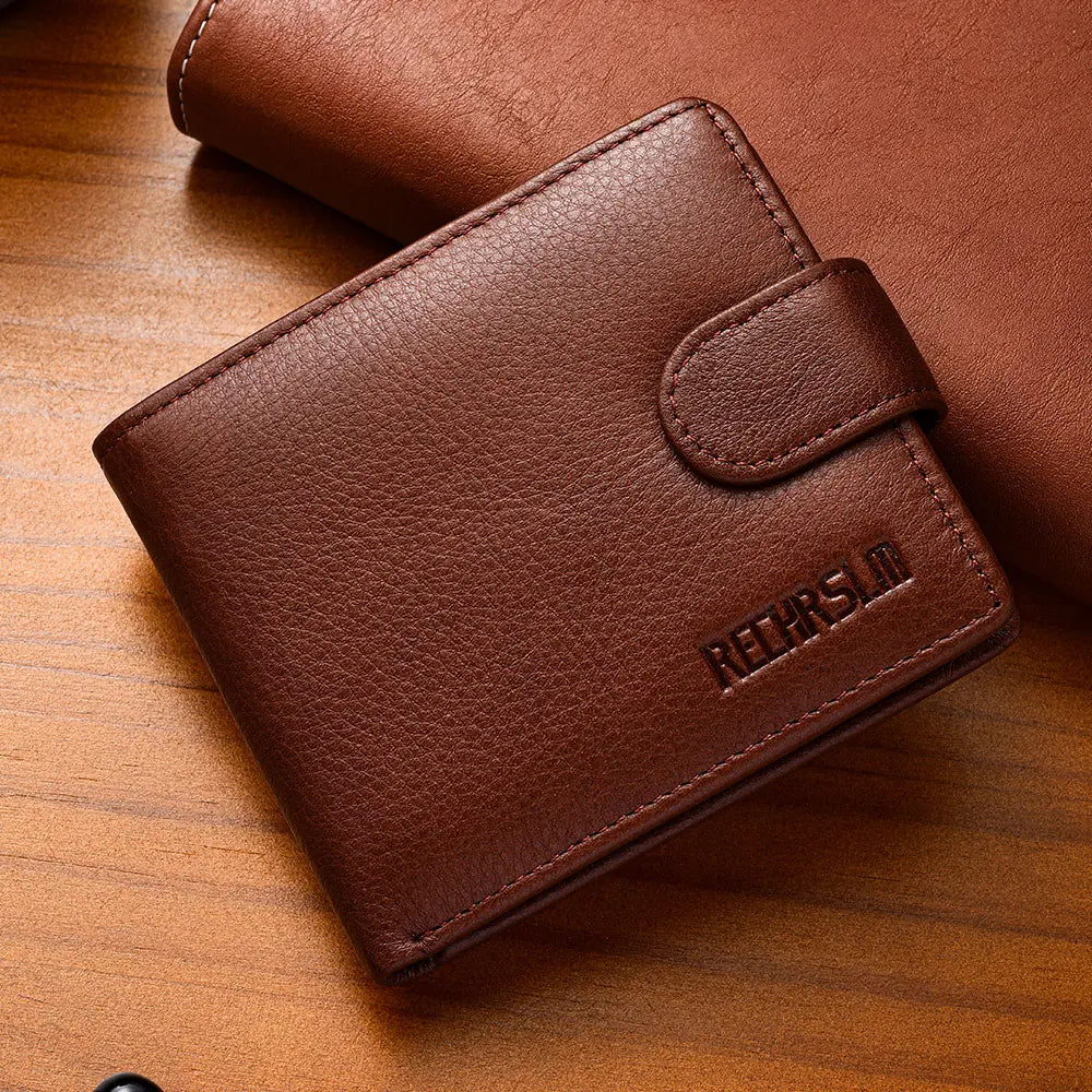 Genuine leather Men's Wallet Classic Style Short Multi-Card Wallet Coin Pocket Wallet High-End Minimalist wallet for Men