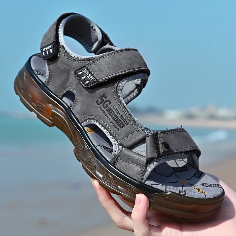 Outdoor Summer Genuine Leather Sandals Men Shoes 2022 Comfortable Sandal Male Sandalias Hiking Chaussure High Quality Shoes Men
