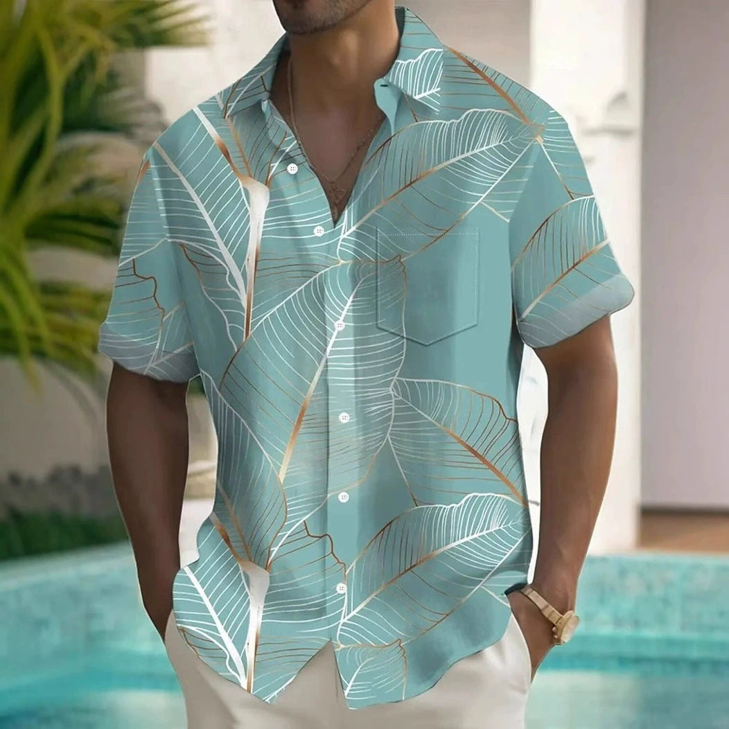 Men's 3D Printed Short-sleeved Shirt
