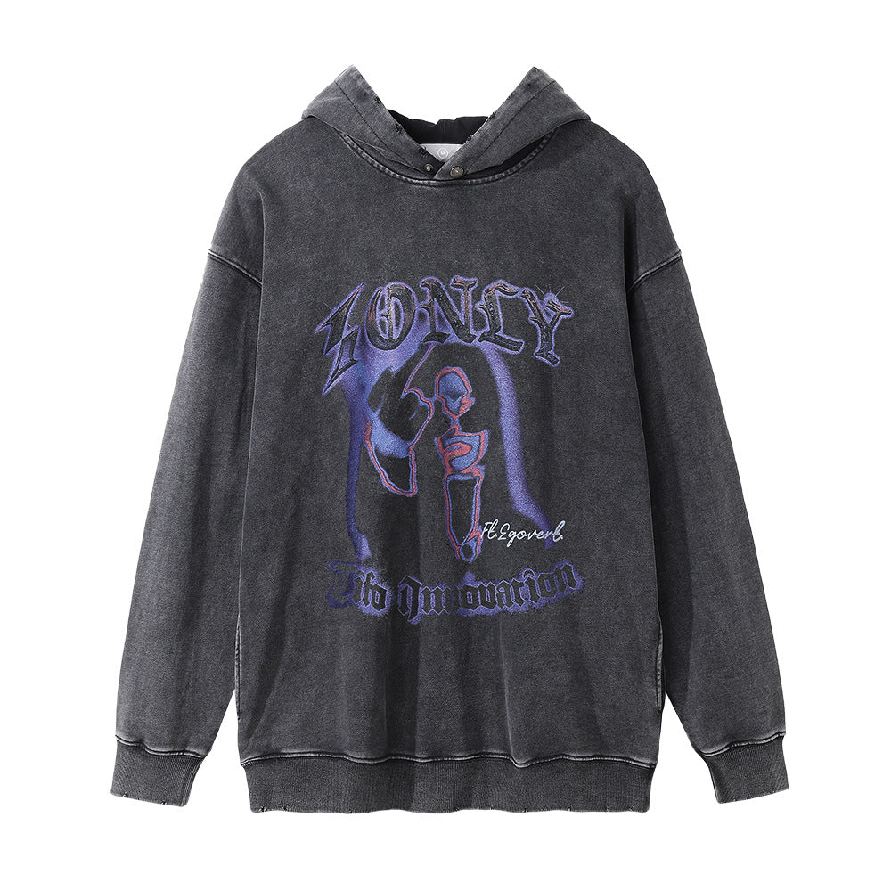 Distressed Hooded Sweater For Men