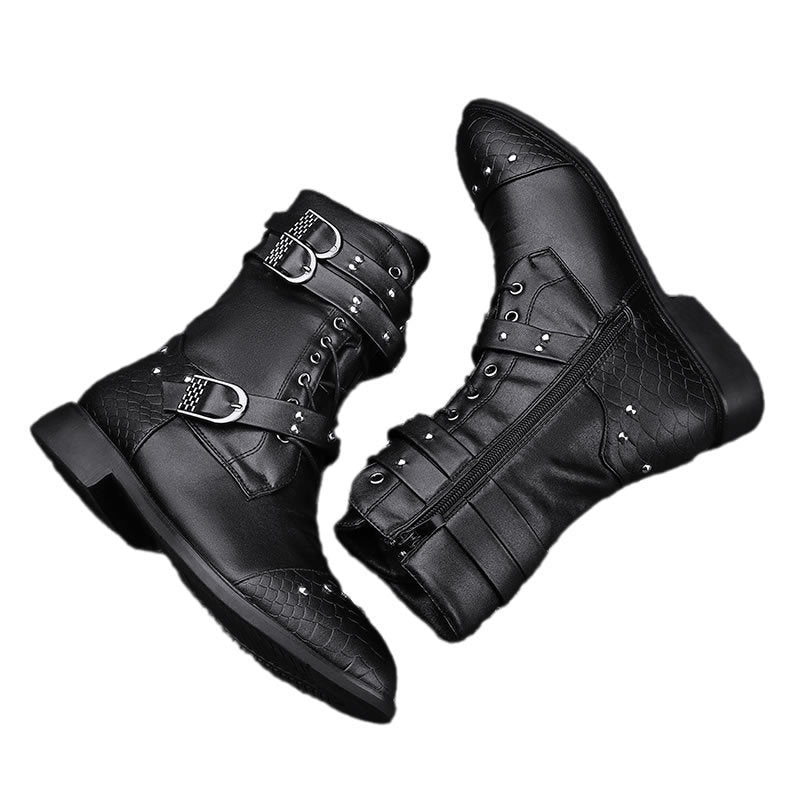 Middle Tube Leather Boots Ceremonial Motorcycle Men's Martin Performance