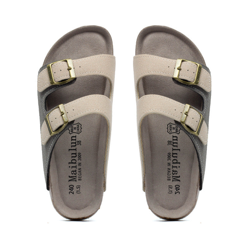 Flat Anti-slip Cork Slippers For Men And Women