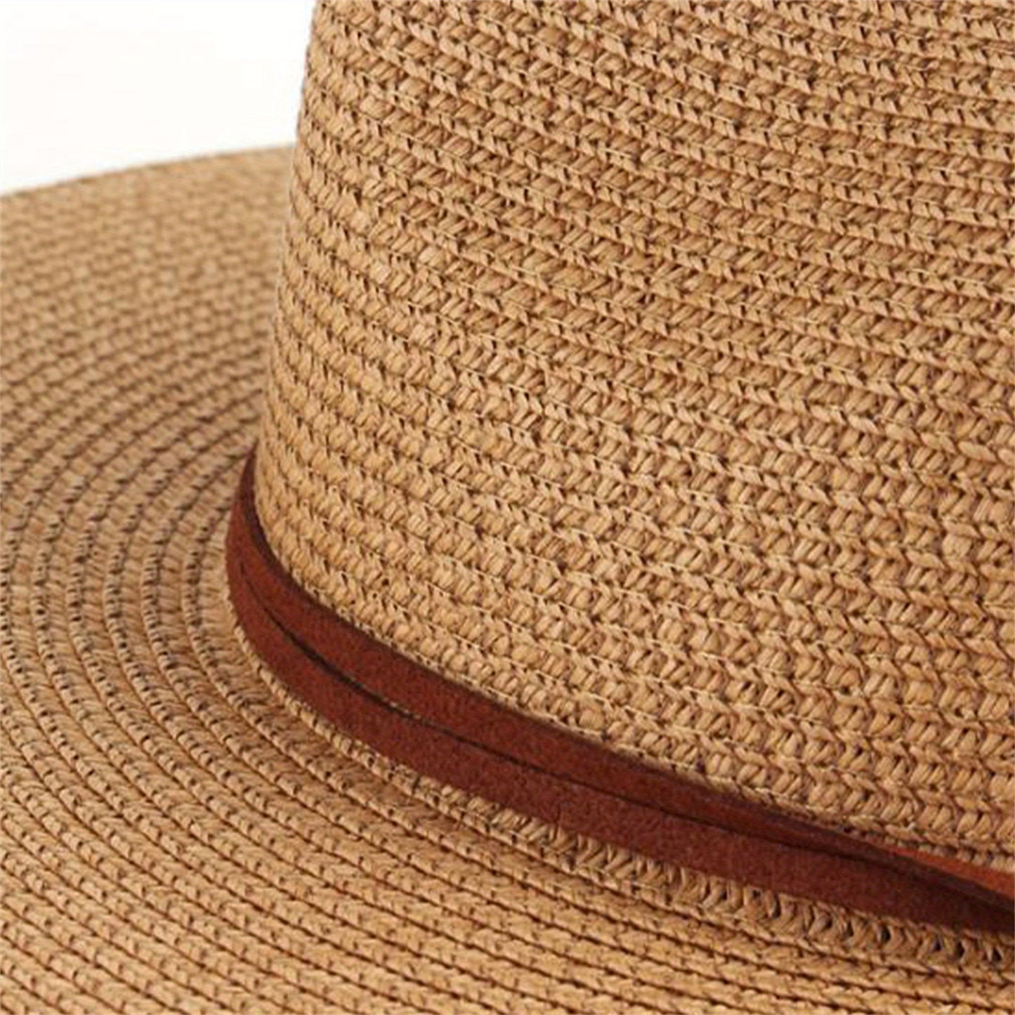 Men Women Panama Hat Wide Brim Straw Sun Hat Sun Protection Beach Caps for Travel Camping Hiking Outdoor