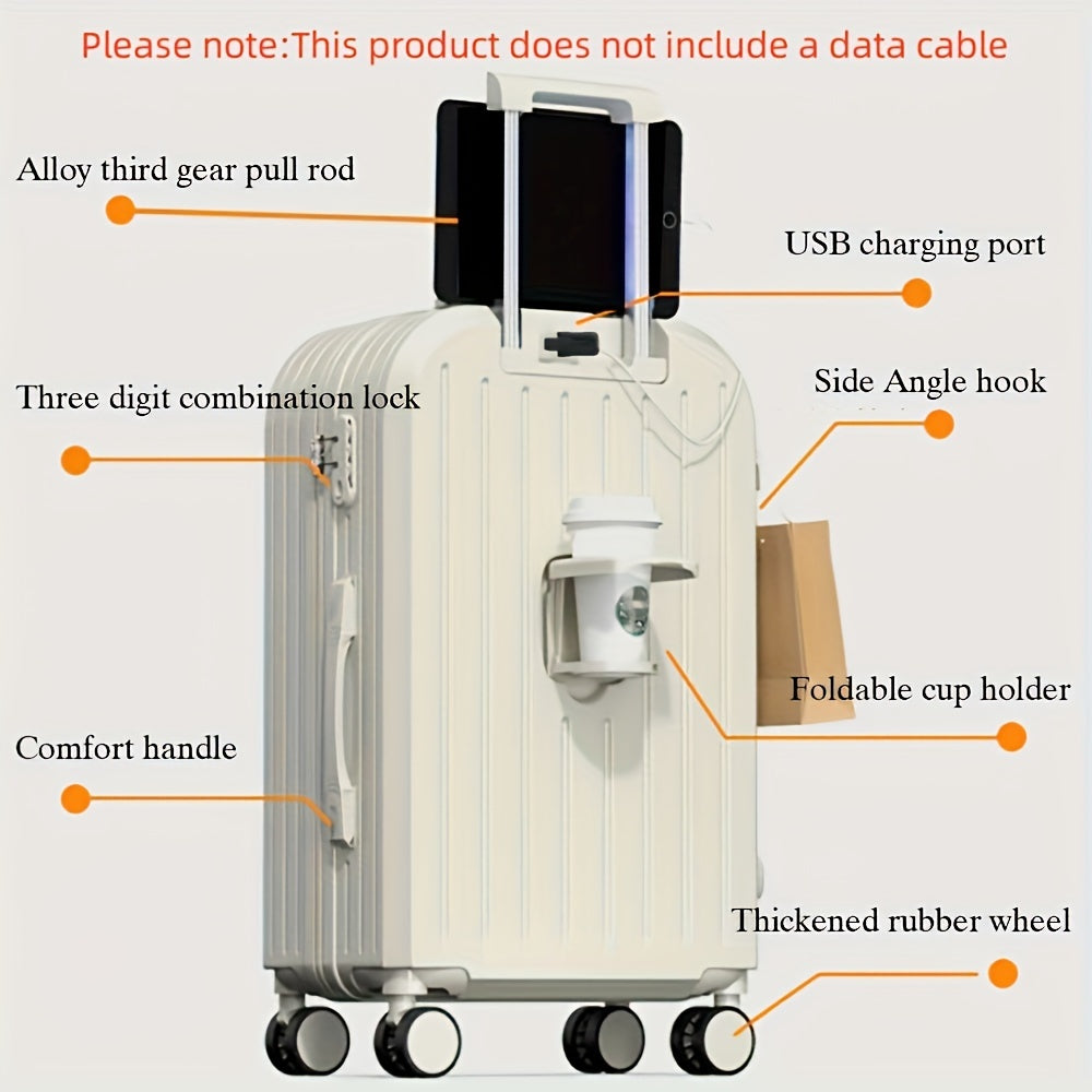 2pcs Hard Shell Luggage Set With ABS+PC Material, Simple And Classic Design Suitcase