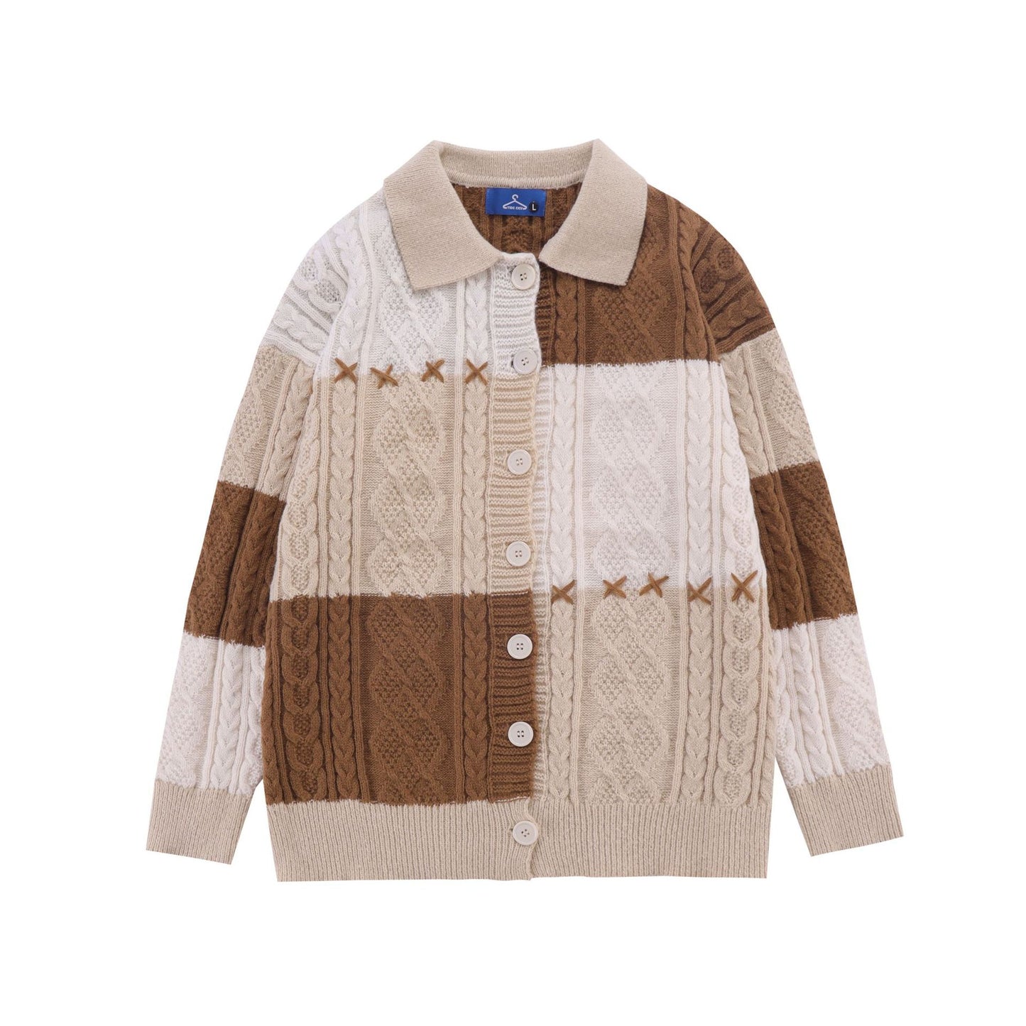 Loose Red Vintage Lazy Knit Cardigan For Men And Women