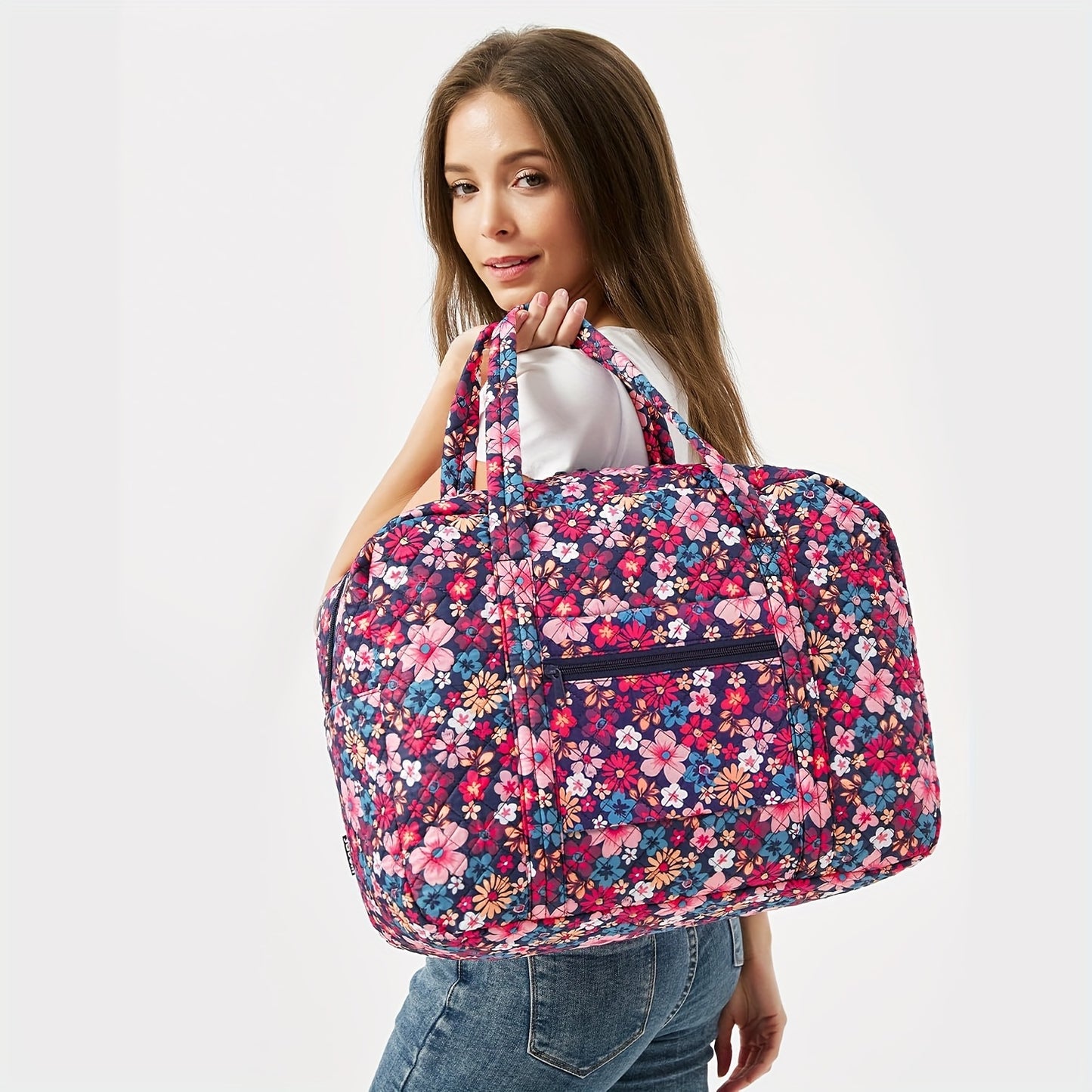 Travel Duffel Bags For Women And Girls Waterproof Gym Bag Laptop Carry-On Luggage Weekend Travel Organizer 25L