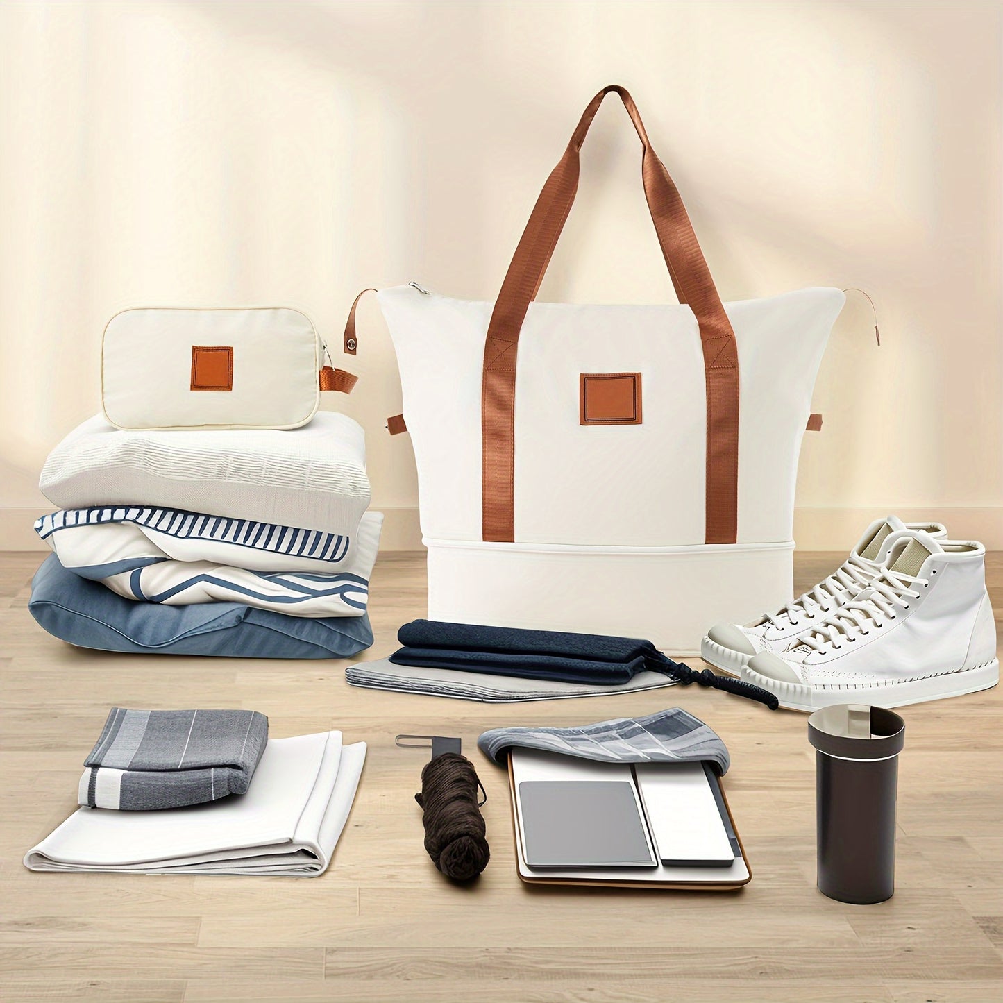 3-Piece Vintage Hardshell Luggage Set - 20in Carry-on Suitcase with Telescoping Handle, Double Spinner Wheels, TSA-Approved Combination Lock, and Durable ABS Shell - Includes Weekender Duffel Bag and Toiletry Bag for Easy Tra