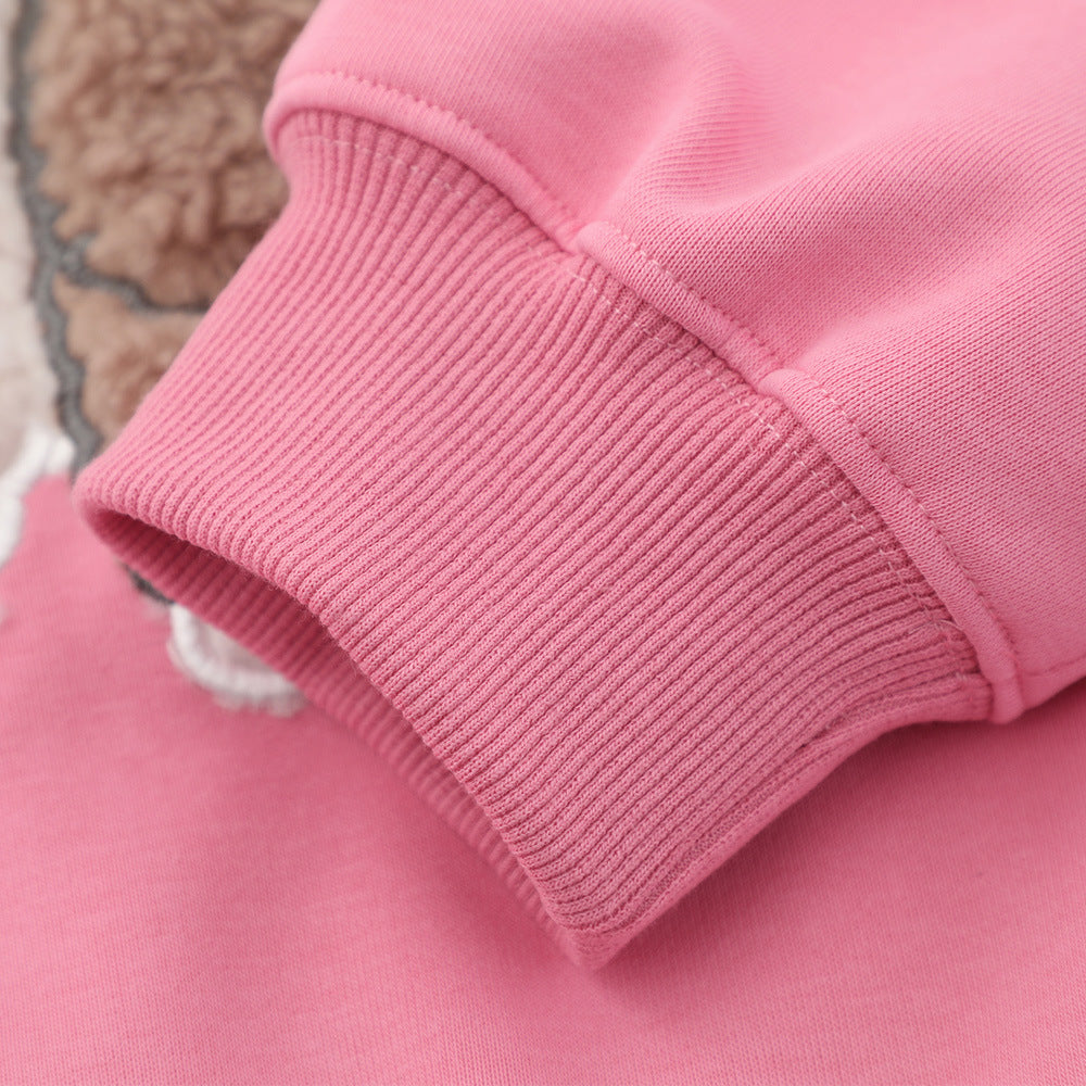 Cartoon Alpaca Embroidered Hooded Sweater For Men