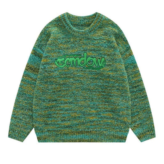 Letter Embroidery Crew Neck Sweater Sweater For Men And Women
