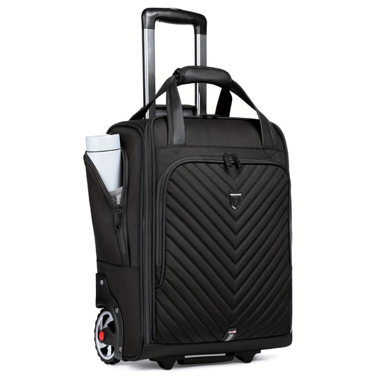 Carry-On Underseat Luggage With Wheels, 18 Inch Carry-on Luggage For Airlines, Underseat Lightweight Suitcase For Women, Softside Overnight Luggage For Business Travel