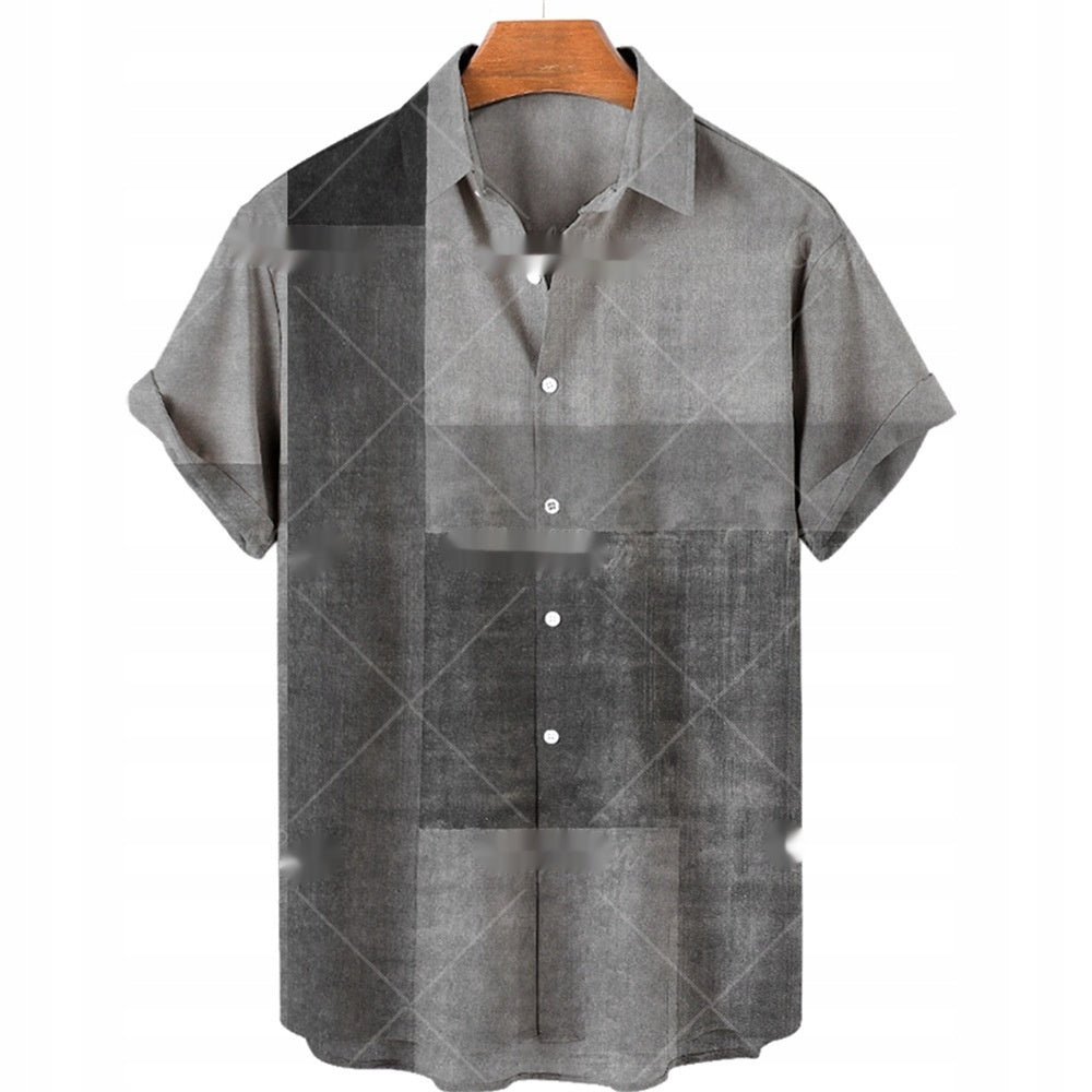 Men's Casual Fashion 3D Digital Printing Short Sleeve Shirt