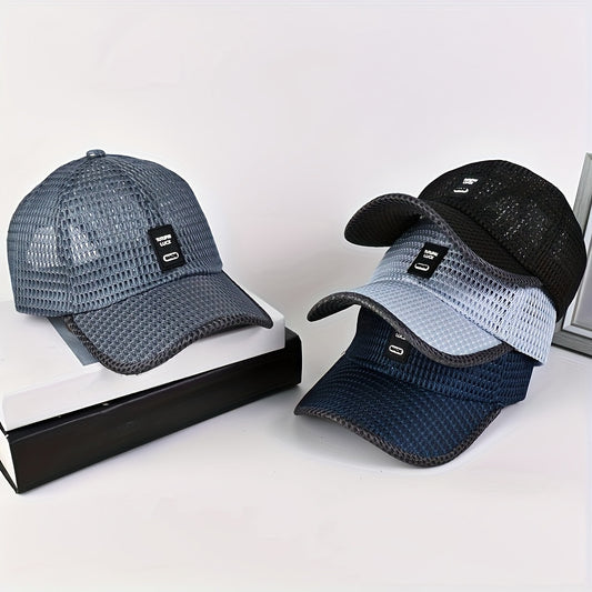 [Mens Mesh Baseball Cap] 1pc Breathable Mesh Men's Baseball Cap - Outdoor Fishing Hats, Dad Hat, Bone Gorras Snapback Trucker Cap, Women hat, Summer Caps