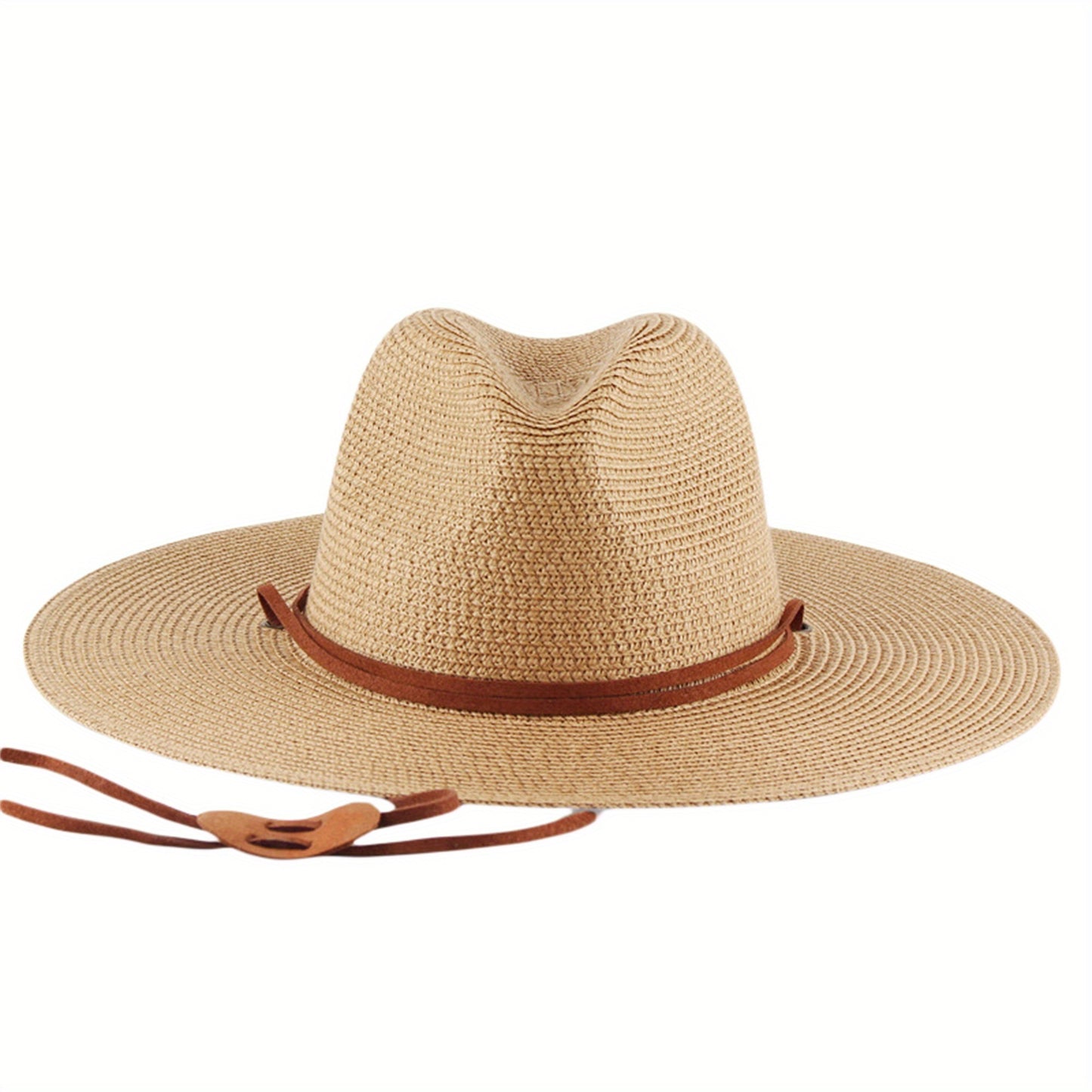 Men Women Panama Hat Wide Brim Straw Sun Hat Sun Protection Beach Caps for Travel Camping Hiking Outdoor