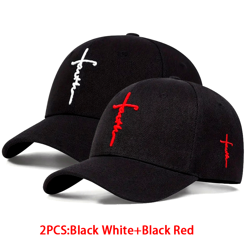 2-pack Unisex Baseball Caps, Stylish Cross Embroidered Duckbill Caps, Lightweight And Comfortable Baseball Caps, Suitable For Outdoor Sports And Casual Wear