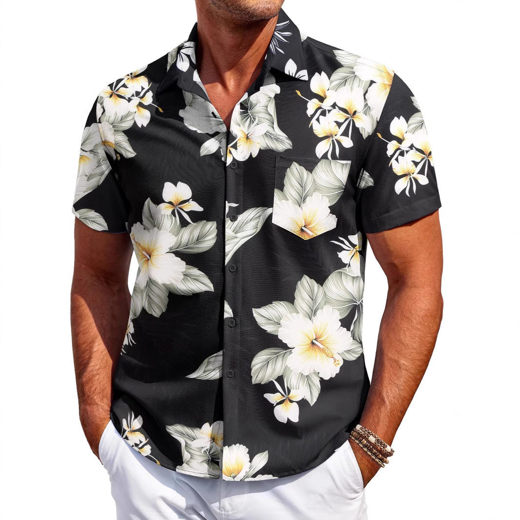 Men's Shirt Versatile New Fashion Trendy Hawaiian Short Sleeve
