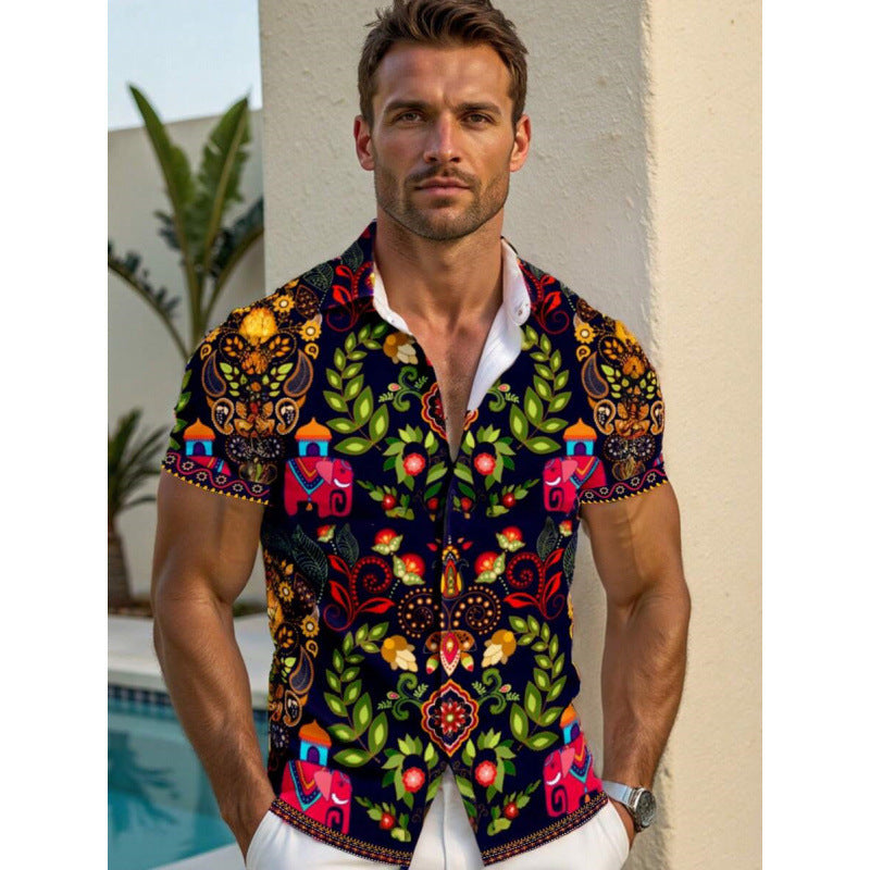 Men's Shirt 3D Printing Stitching Cartoon