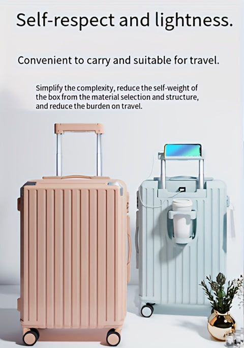 Expandable Luggage With Retractable Handle, TSA Lock, USB Charging, ABS+PC Material, Aluminum Frame, Multi-Functional Travel Bag