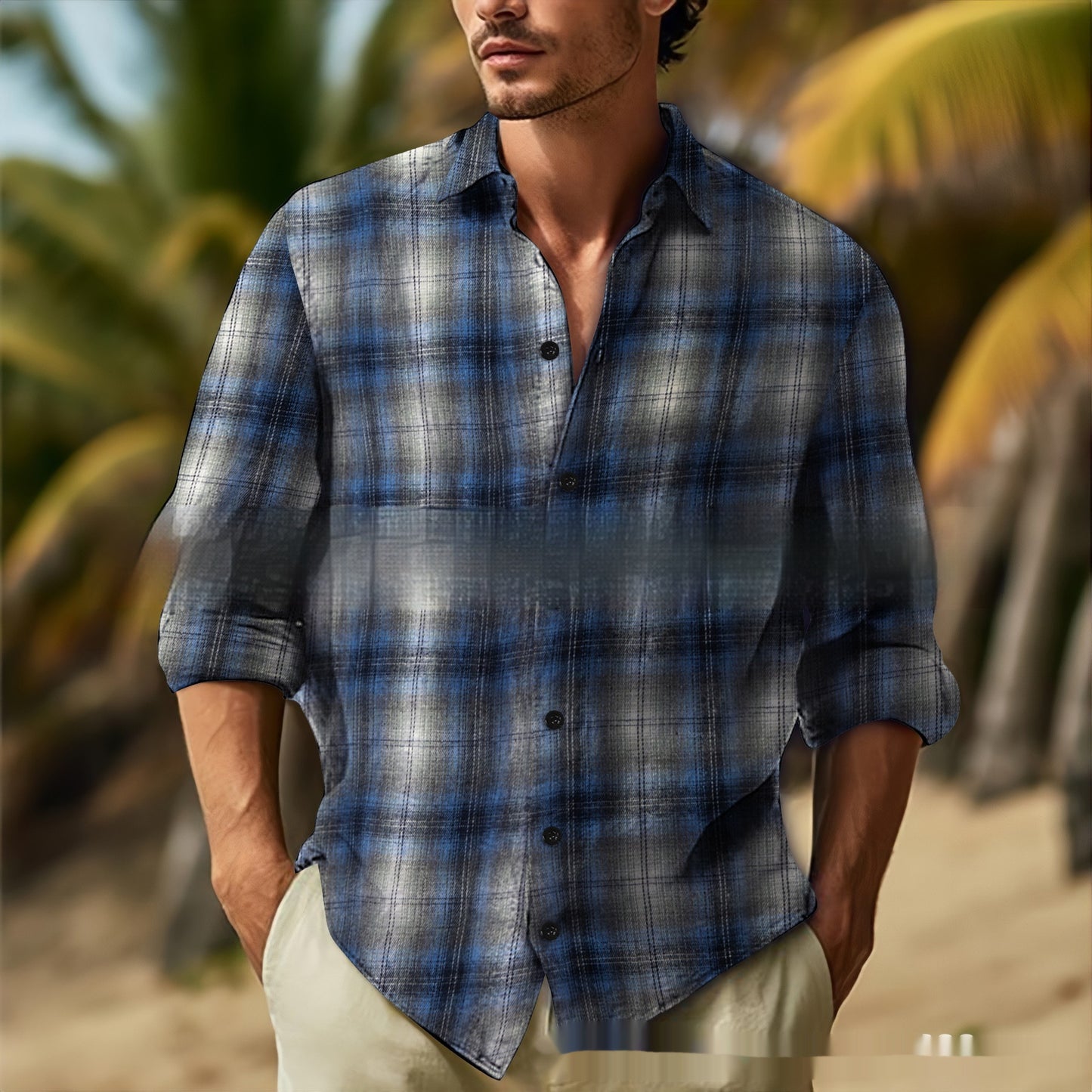 Men's Daily Leisure Lapel Long Sleeve Shirt