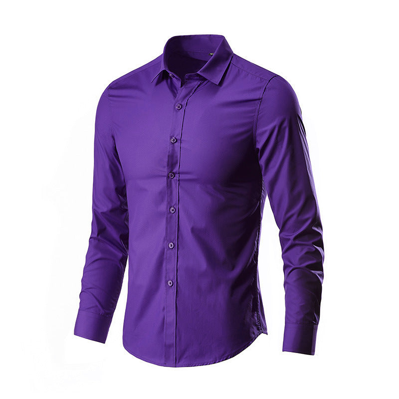 Simple Trendy Long-sleeve Slim Shirt