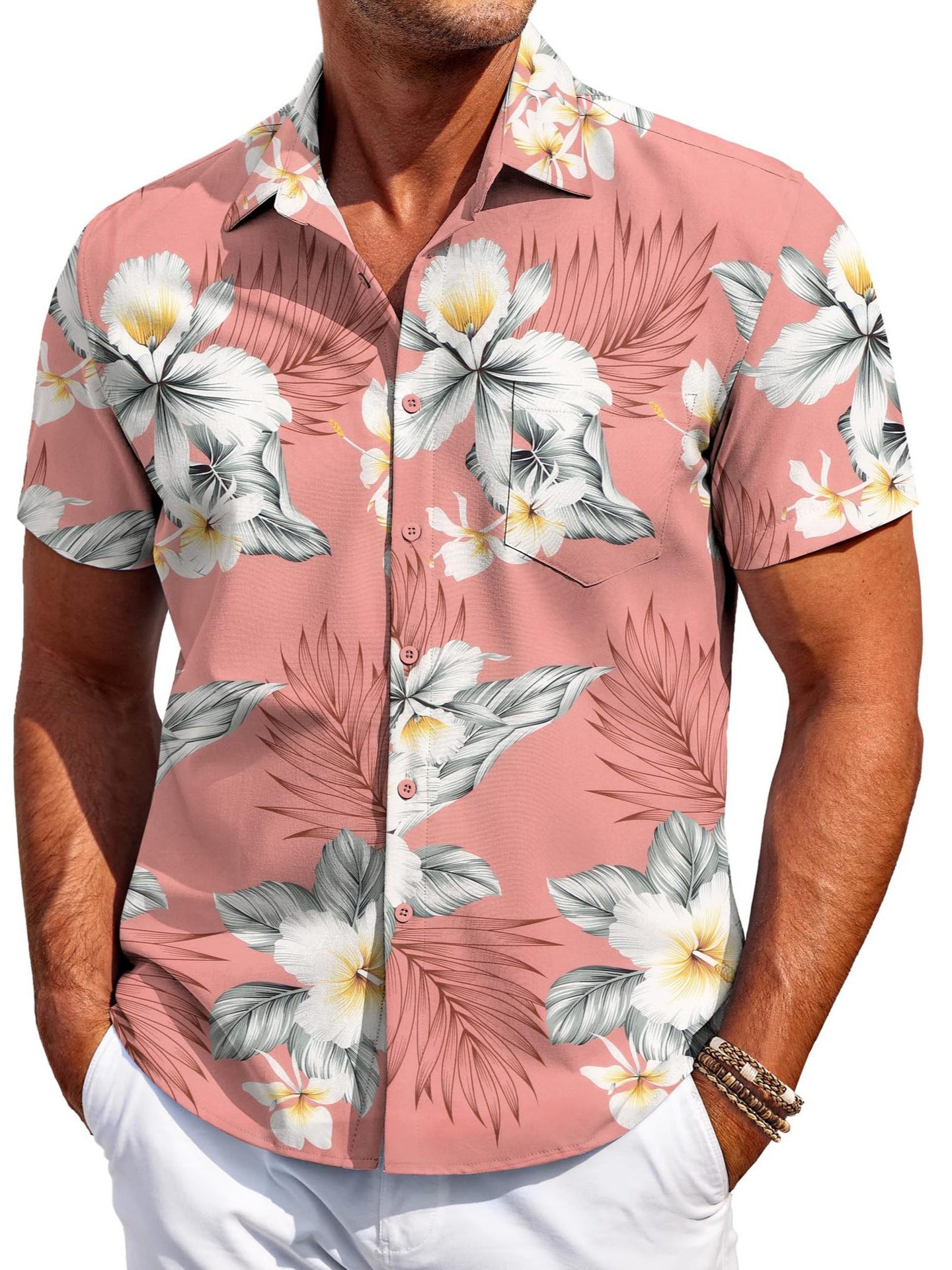 Men's Shirt Versatile New Fashion Trendy Hawaiian Short Sleeve