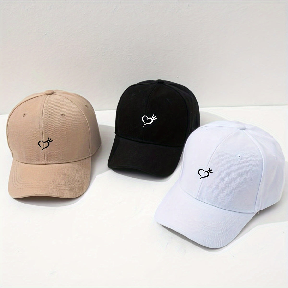 3pcs Adjustable Women's Baseball Caps with Love Crown Print - Breathable, Sun-Protective & Stylish for Sports, Travel & Streetwear