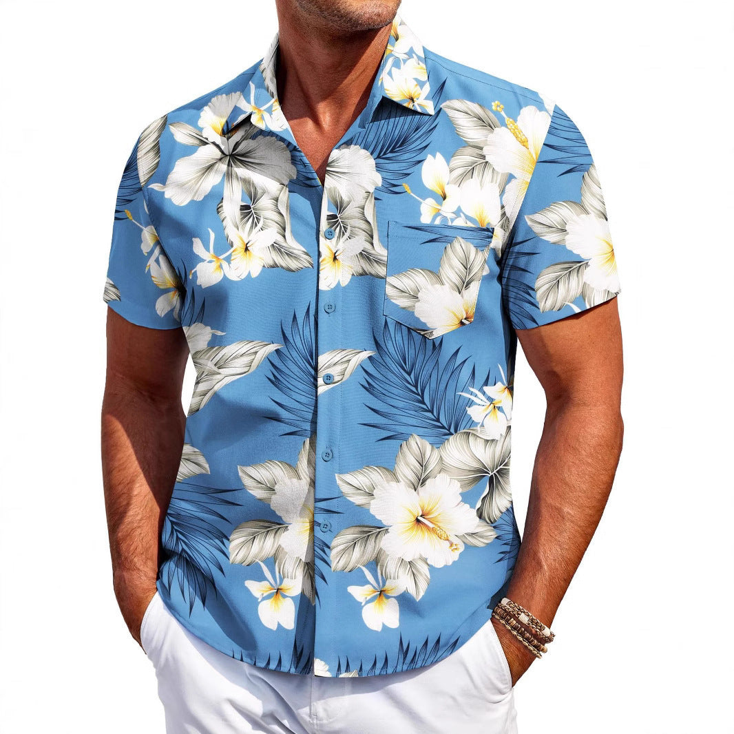 Men's Shirt Versatile New Fashion Trendy Hawaiian Short Sleeve