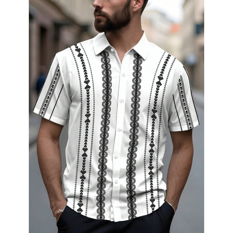 Men's Shirt 3D Printing Stitching Cartoon