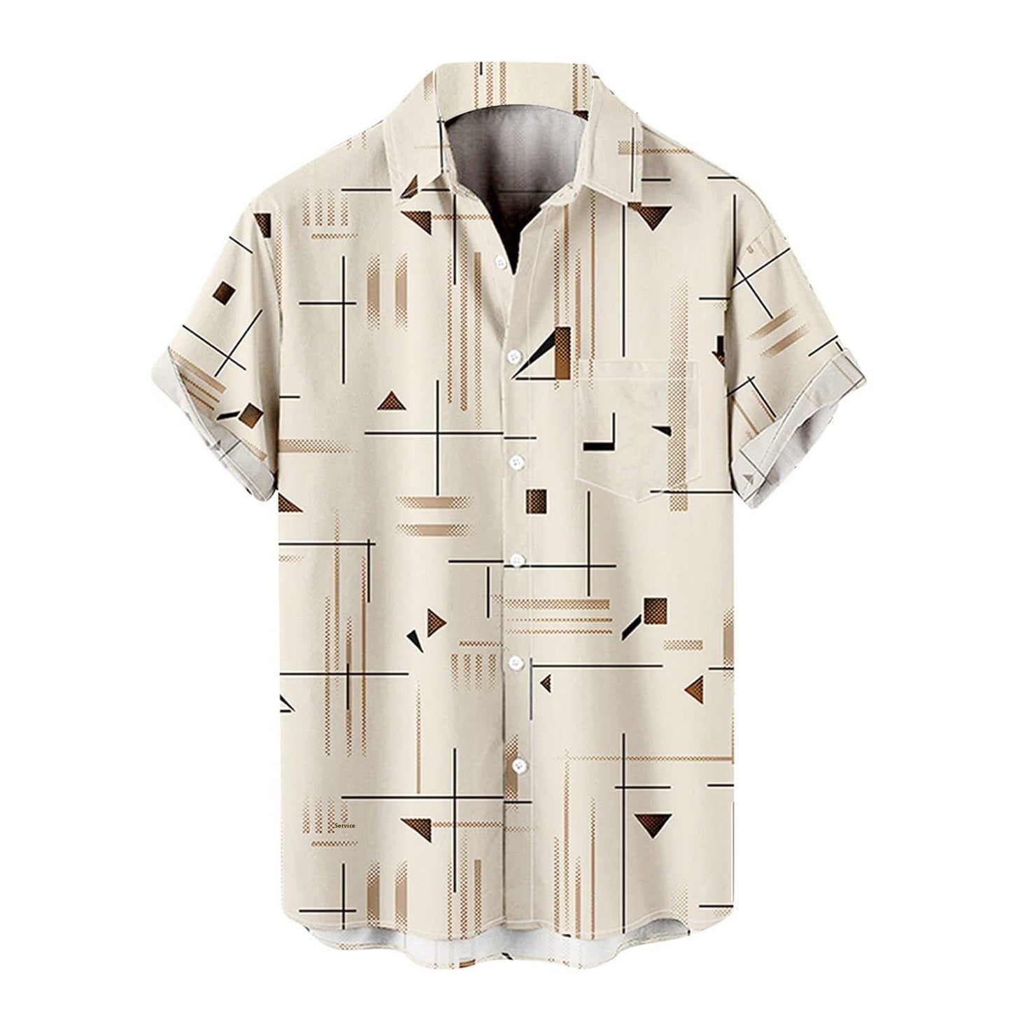 Men's Casual Fashion 3D Digital Printing Short Sleeve Shirt