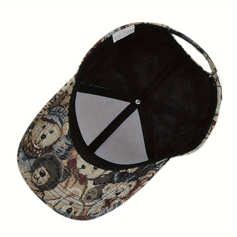 1Pc Cute Bear Baseball Cap New Spring Sunhat Dog Print Men Women Unisex-Teens Cotton Snapback Caps Fashion Hip Hop Vintage Hat