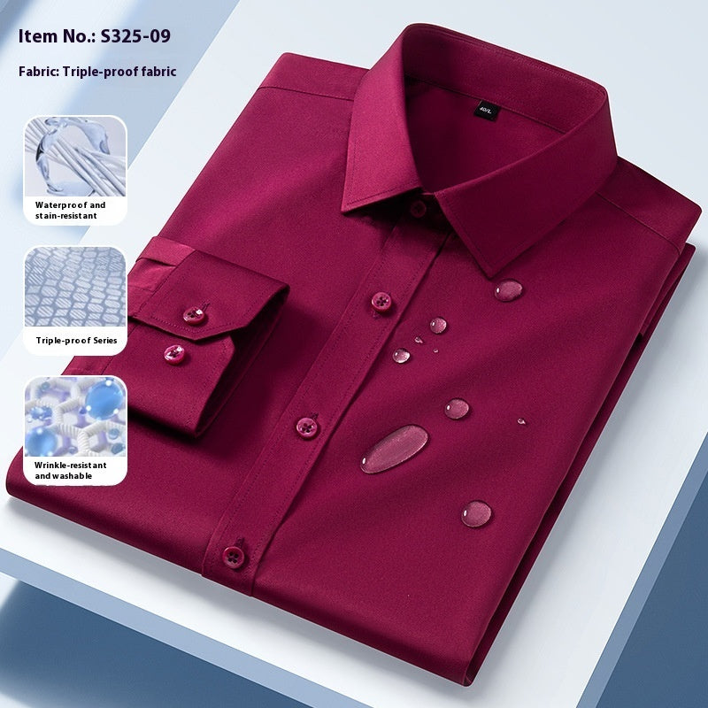 Seamless Three-proof Long-sleeved Men's Shirt Anti-wrinkle