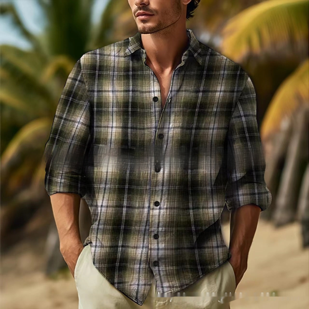 Men's Daily Leisure Lapel Long Sleeve Shirt