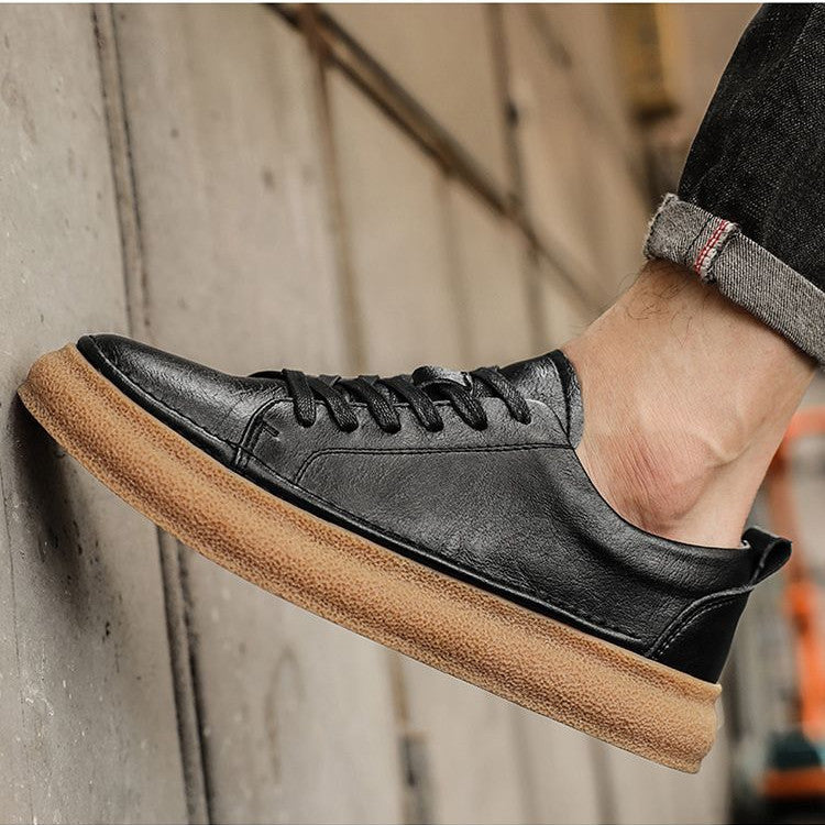 Casual Breathable Versatile And Trendy British Leather Board Shoes