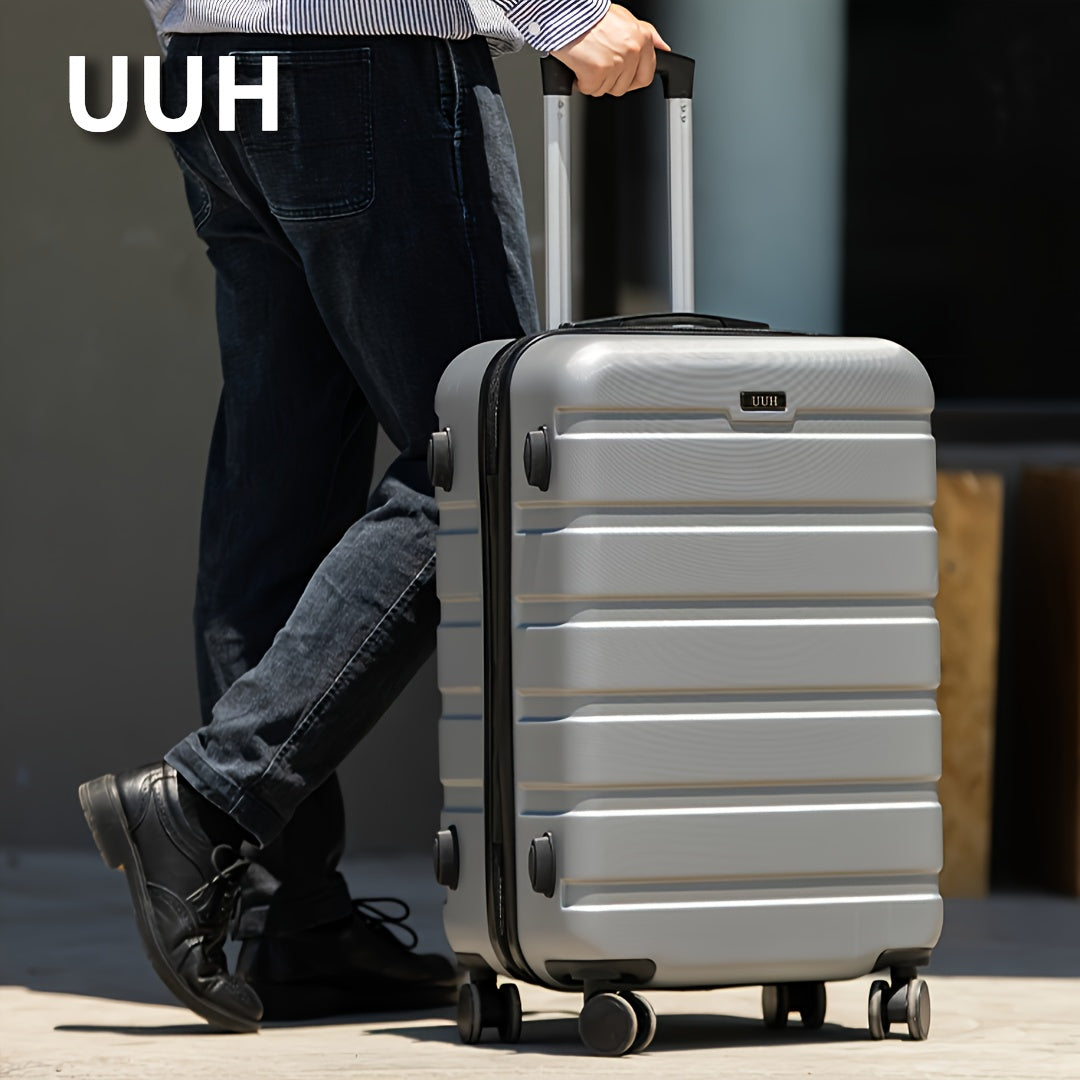 UUH-3-Piece Luggage Set-Telescoping Handle, Spinner Wheels, -Durable ABS Shell-Combination Locks, Smooth-Rolling Trolley Wheels-20/24/28 Inches Perfect For All Trip
