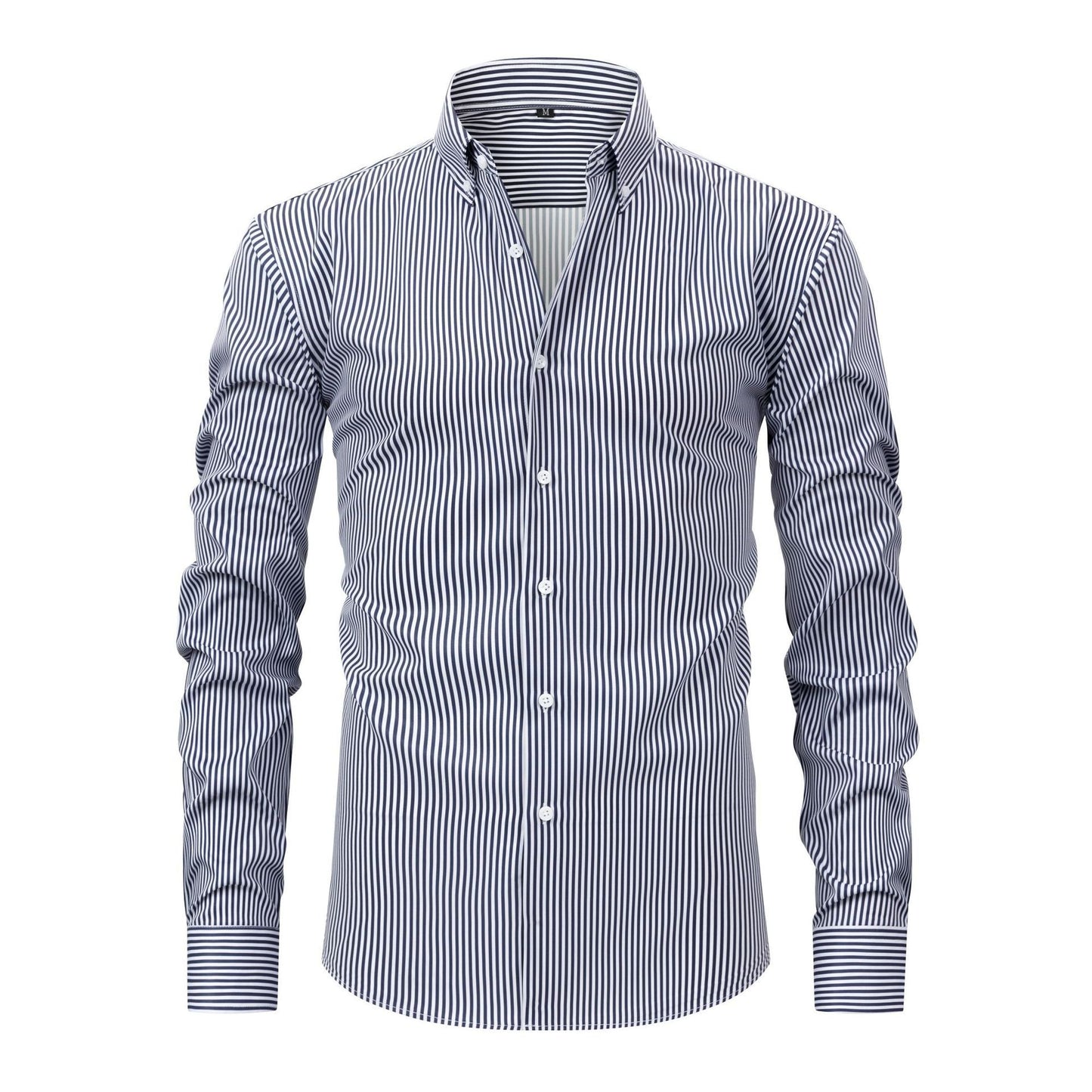 Non-ironing Anti-wrinkle Business Casual Striped Long-sleeved Men's Shirt